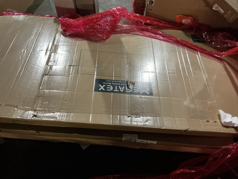 Condition photo showing New/Like New for Megatex 84x40 Large Light up Bathroom Mirror, Wall-Mounted LED Vanity Mirrors, Black Trim and Double