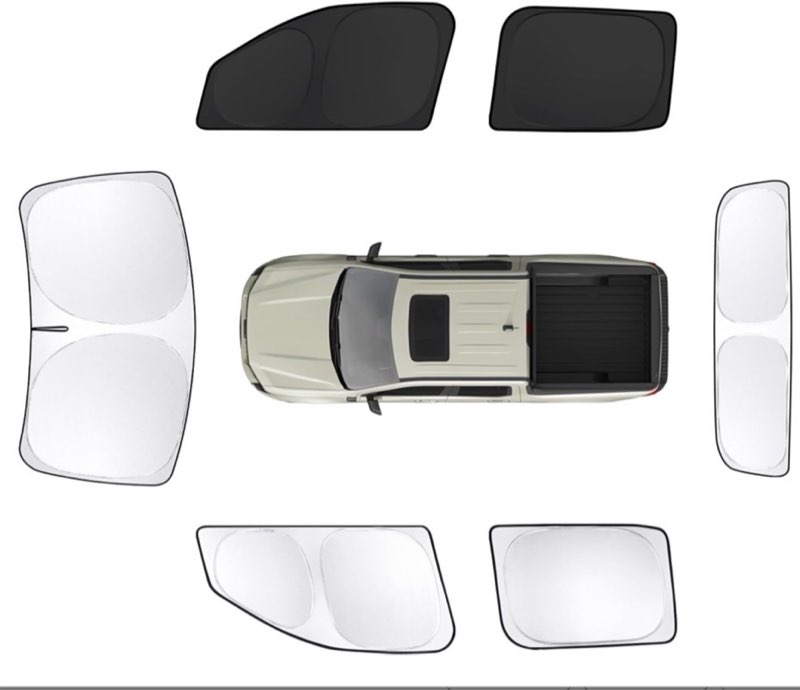 SHINELINERS 6pcs Car Window Shades for Ford Maverick2022-2024 2025 Accessories,Windshield Side Rear 