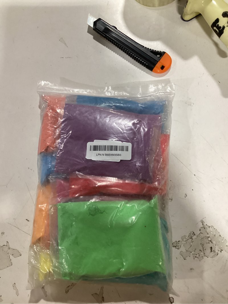 Condition photo showing Good Condition for holi color powder, washable color run powder for parties, rangoli & events, 10 vibrant colors 100g each