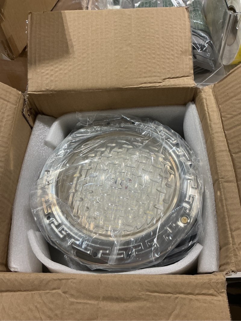 Condition photo showing Good Condition for led pool lights for inground pools, 10 inch led pool light with 50ft cord, underwater swimming pool lights suitable for 10 inch wet niche, input ac120v, 35w, white light pool light white 10-inch 50ft
