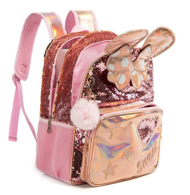 girls rolling backpack kids trolley school bag with wheels rolling backpack for kids 8-12 roller backpacks for girls cute schoolbag with lunch bag set for elementary black love