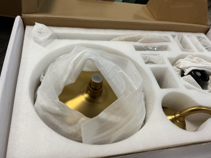 Condition photo showing Good Condition for Homekicen Brushed-Gold Shower Faucets-Sets Complete: Antique Rain Shower System in Wall, 9 inch Rainfall Head and Handheld Spray, Pressure Balance Brass Valve with Trim Kit Wall Mounted Brushed Titanium Gold