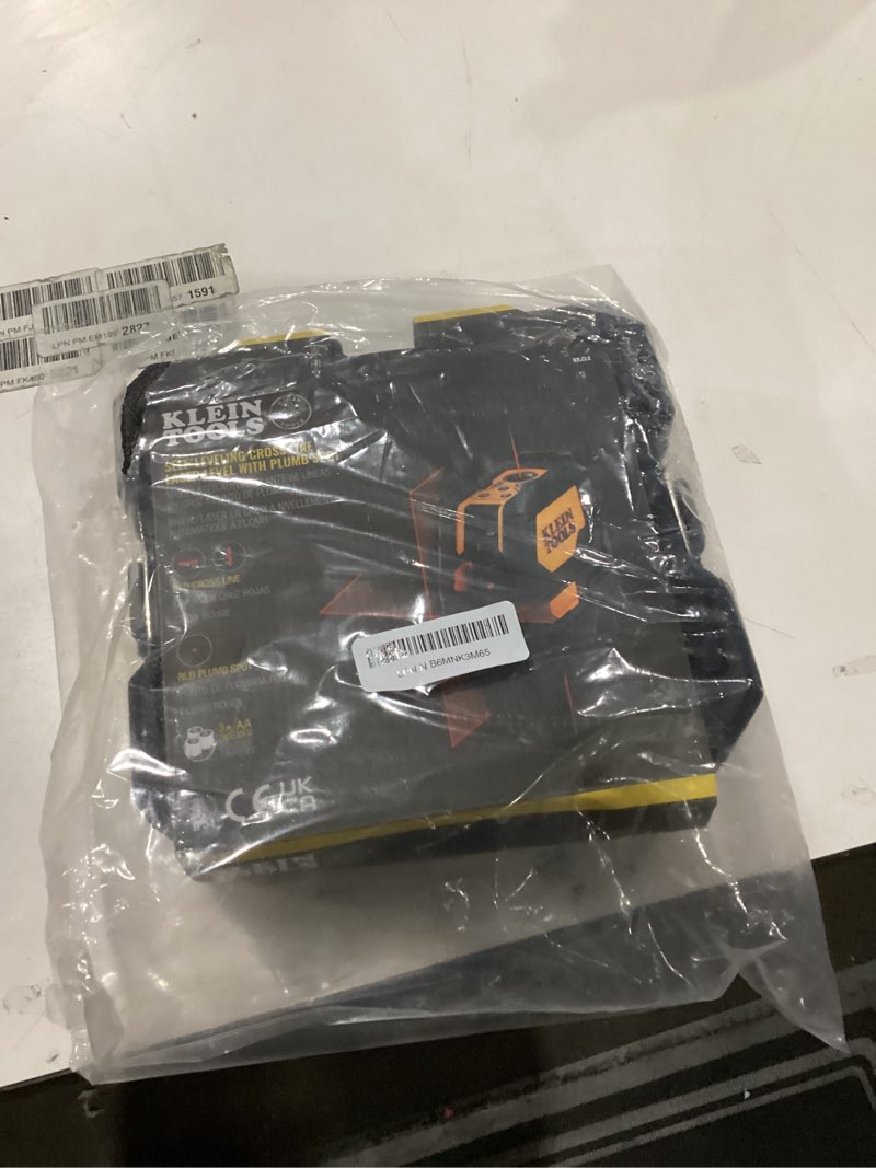 Condition photo showing New/Like New for Klein Tools 93LCLS Self-Leveling Laser Level with Bright Red Cross Lines and Plumb Spot, Magnetic and Ceiling Clamp Mounting