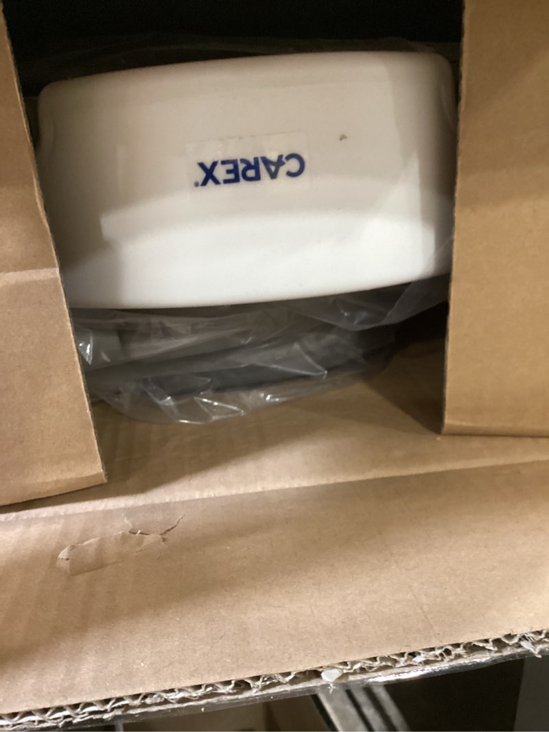 Condition photo showing Good Condition for carex 3.5 inch raised toilet seat with arms, elongated toilet seat riser, up to 250 lbs capacity, elevating & raising seat for elderly & handicap, universal, slip-resistant with padded handles, white