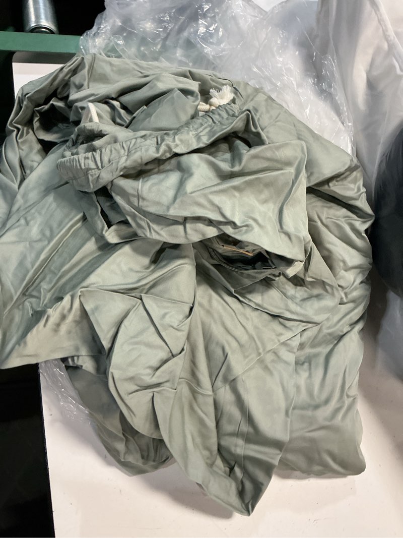 Condition photo showing As Is for bamboo duvet cover set, king/cal king, eucalyptus