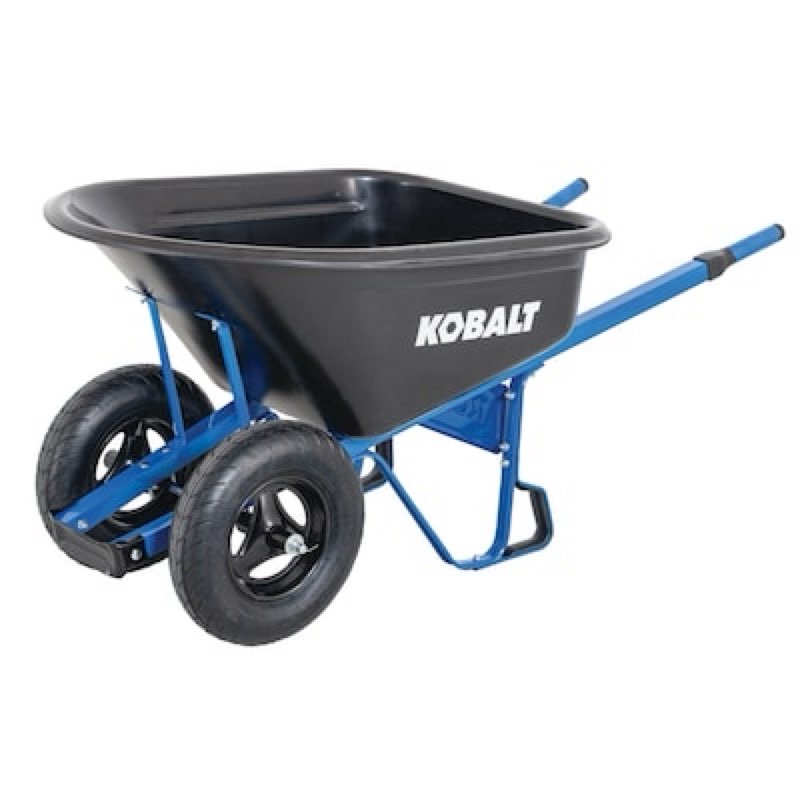kobalt 7-cu ft 2 wheel high-density poly push wheelbarrow item #6285285 | model