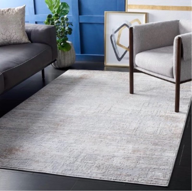 SAFAVIEH Area Rug 8x10 - Eternal Collection - Large - Grey & Ivory, Modern Abstract Design, Non-Shedding & Easy Cleaning, Ideal for Living Room, Bedroom, Office, Dining Space (ETL232F)