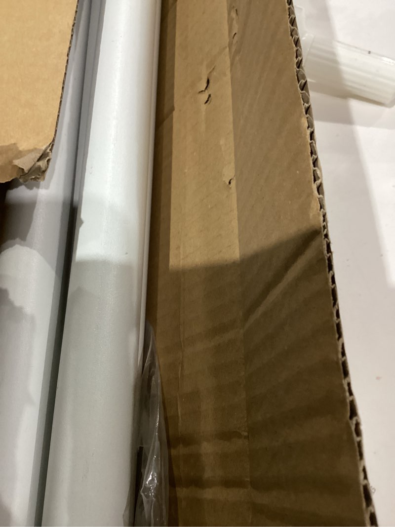 Condition photo showing As Is for White Tension Curtain Rod 51-165In, Long Adjustable Tension Rods No Drilling for Window or Bathroom, Outdoor Curtain Rods for Patio, Easy to Install, Never Rust, Rod Diameter 1.26 Inches-White White 51''-165''
