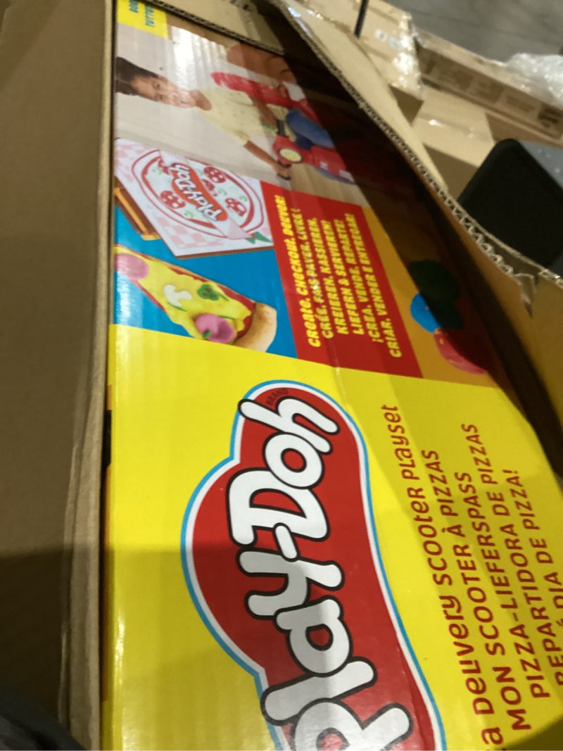 Condition photo showing New/Like New for Play-Doh Pizza Delivery Scooter Playset, Large Ride-On Play Food Preschool Toys, Toy Pizza Set for Kids, Arts & Crafts for Boys & Girls, Ages 3+