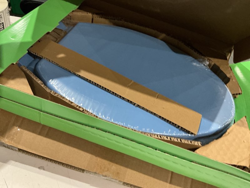 Condition photo showing Good Condition for toilet seat, slow close, soft touch, ultra-smooth matte finish (no orange-peel texture), premium moulded wood, quick release, piklids (royal blue, elongated)