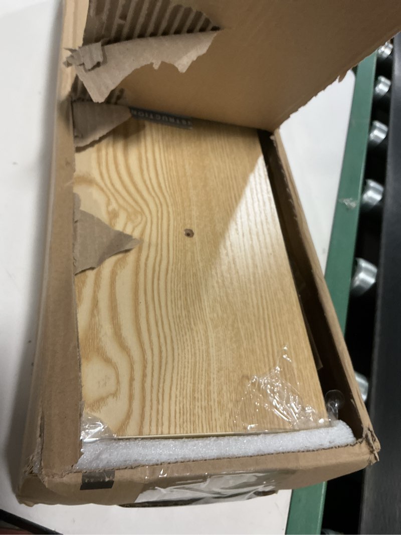 Condition photo showing Good Condition for BAYKA Floating Shelves for Wall, 22.5 inches Wall Mounted Rustic Wood Shelves for Bathroom, Bedroom, Living Room, Floating Shelves for Books/Storage/Decor (Light Oak-Toned,Set of 3) F. Oak-toned - Mid-century Revival Style(mdf Material) 22.5inches