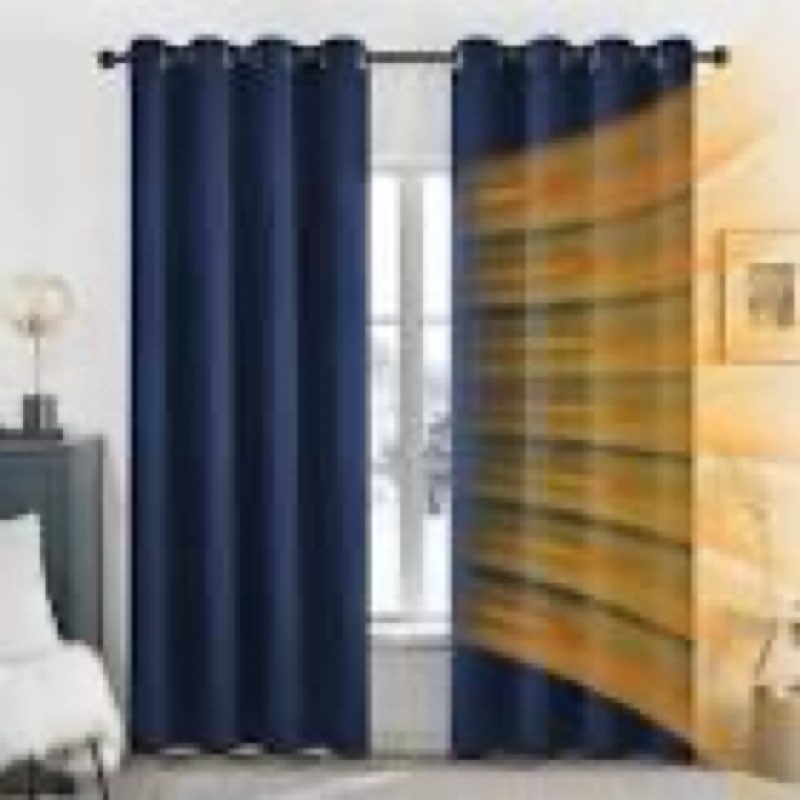 deconovo blackout curtains – noise-reducing & energy-saving grommet top thermal insulated drapes, 2 