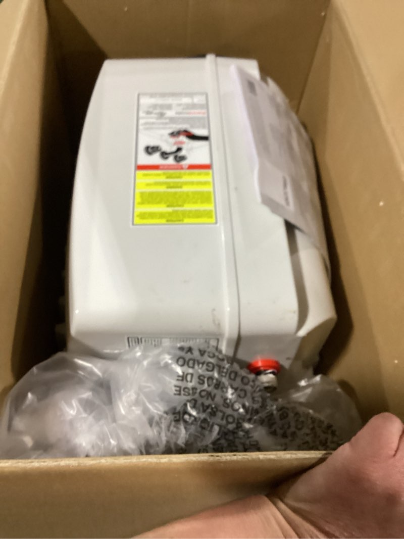 Condition photo showing New/Like New for thermomate mini tank water heater electric, es250b 2.5 gallon point of use under sink water heater, 120v corded wall or floor mounted, ul listed 2.5 gallons