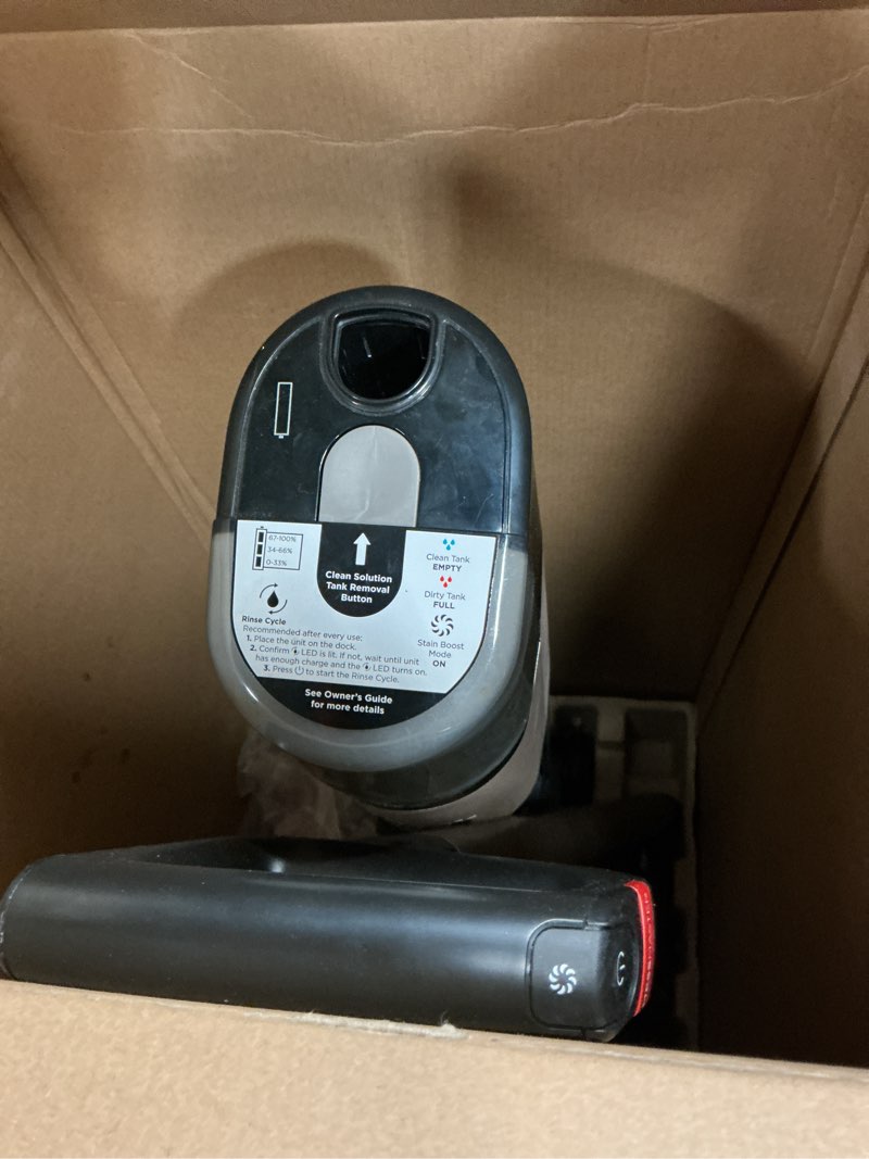 Condition photo showing As Is for shark | wet dry vacuum cleaner | vacuum and mop combo | hydrovac messmaster | 3-in-1 self-cleaning + powerful suction | 2 brushrolls & 2 solutions included | hardwood floor & area rug cleaner | aw261 cordless w/ premium