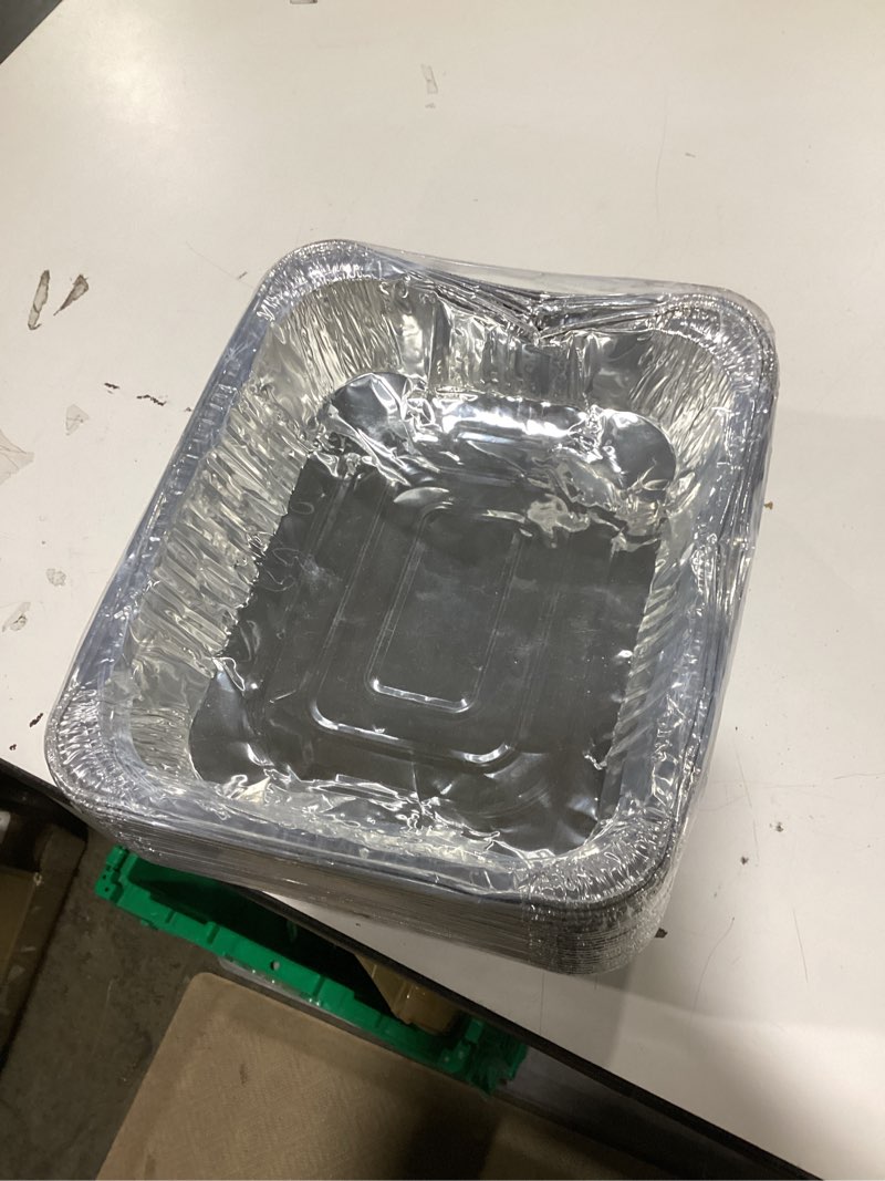 Condition photo showing New/Like New for Aluminum Pans Half Size, 9X13, Extra Heavy Duty Disposable Foil Pans For Baking (20 Pack) Roasting & Chafing, Deep Tin Foil Bakeware, Steam Table Tray, Cookware, Food Prepping, Cake & Oven Pan