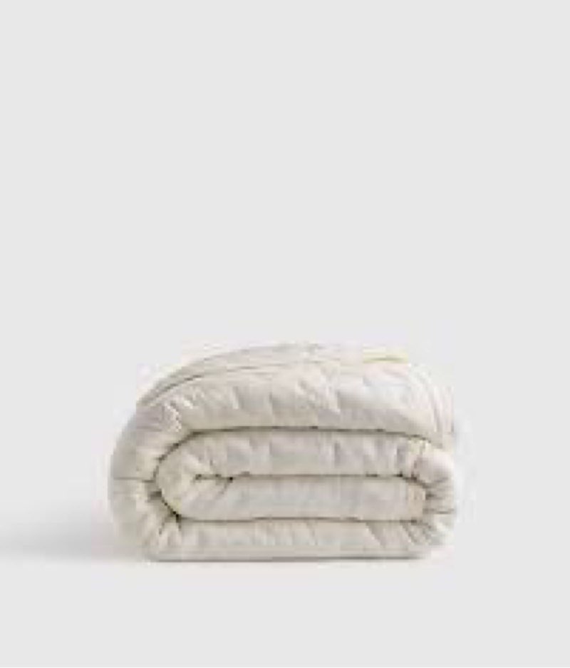 Quince Full QUINCE Queen European Linen Box Quilt  White