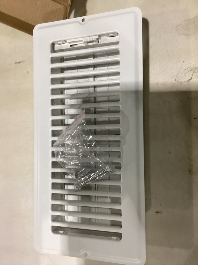 Condition photo showing As Is for 4x10 inch floor register vent cover - white vent covers for home floor wall or ceiling - heavy duty anti-rust grilles for quiet operation - easy installation with screws for hvac registers - 1 pack white 4x10 1 pack