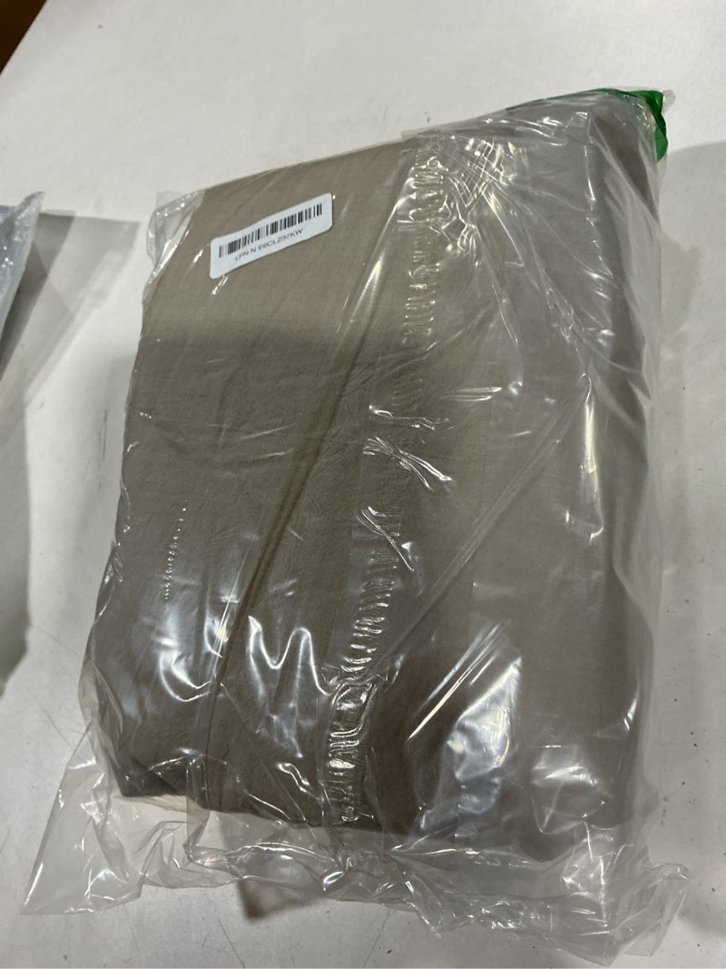 Condition photo showing As Is for moomee bedding duvet cover set 100% washed cotton linen like textured breathable durable soft comfy (heathered tannish linen grey, oversized full 82"x86") heathered tannish linen grey (no comforter) oversized full (82"x86")