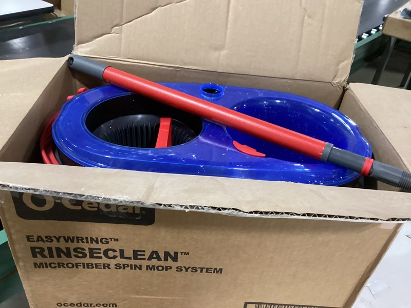 Condition photo showing As Is for Similar product O-Cedar EasyWring Microfiber Spin Mop, Bucket Floor Cleaning System, Red, Gray, Standard