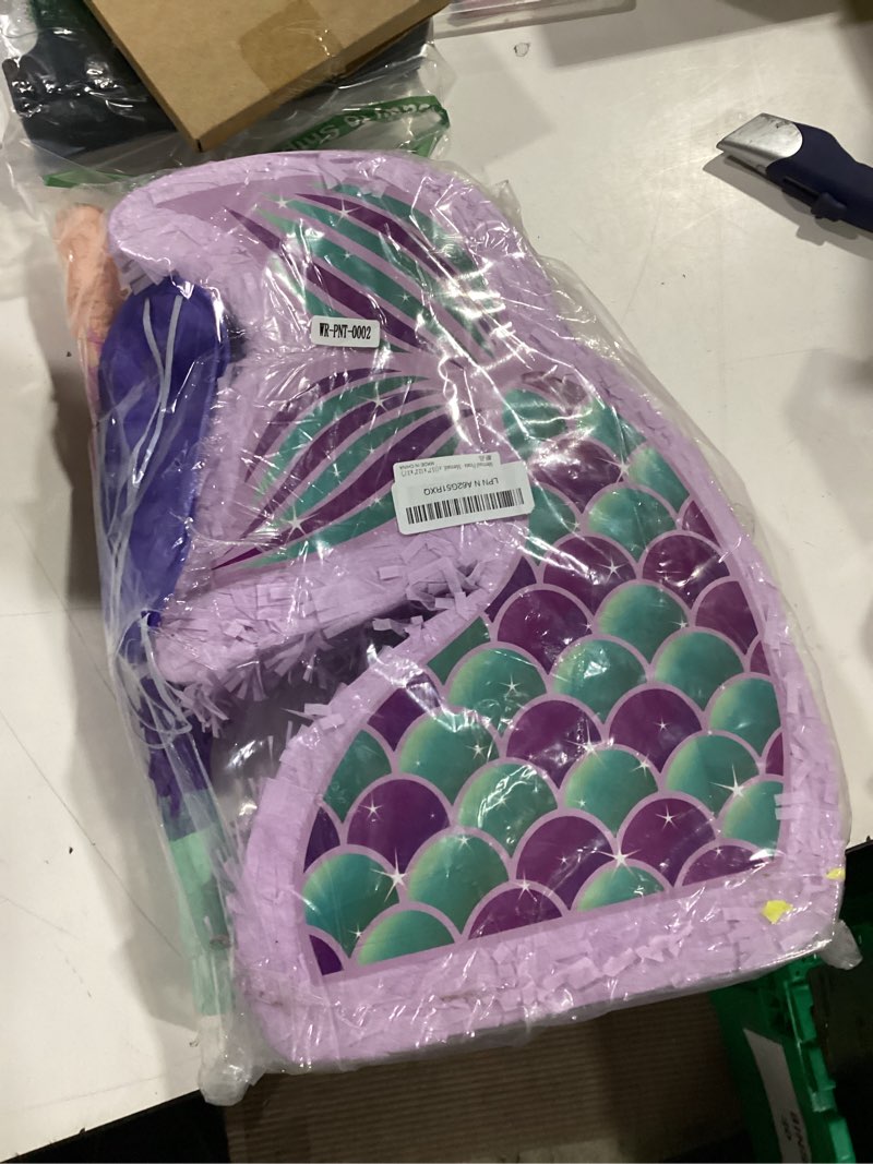 Condition photo showing New/Like New for WERNNSAI Mermaid Piñata - Mermaid Party Supplies Piñata Bundle with Blindfold and Bat for Girls Kids Ocean Theme Birthday Party Game Carnival Activity Decorations (16.7" x 12.2" x 3.1")