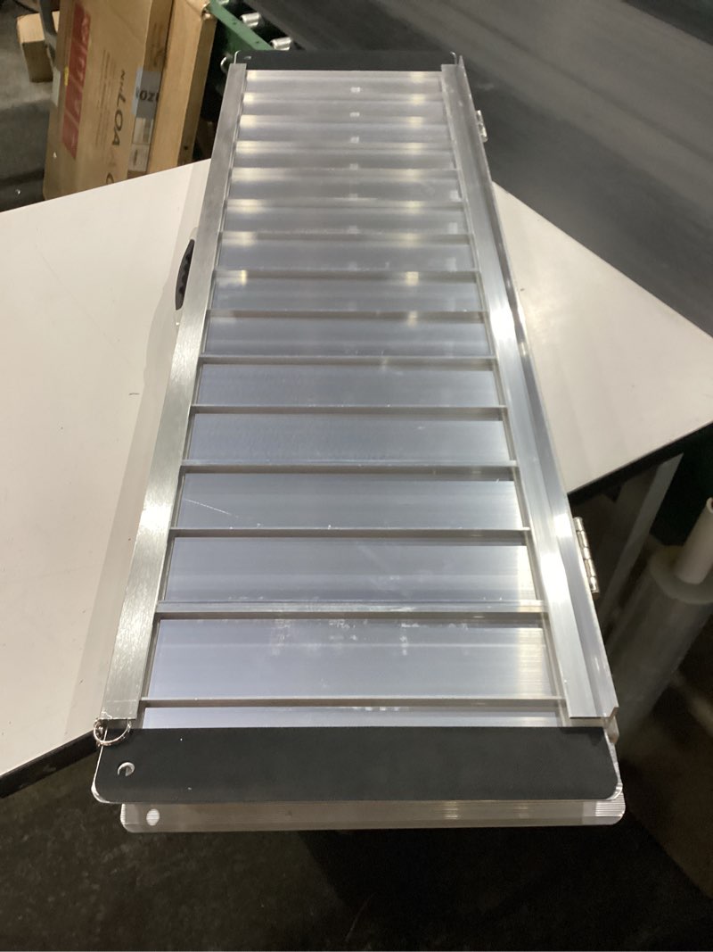 Condition photo showing New/Like New for vnn portable wheelchair ramp 4ft, non-slip aluminum ramps for wheelchairs for home, handicap wheelchair ramps for home steps, aluminum loading dock plates, doorways aluminum 4ft (usable height 4-12 inch)