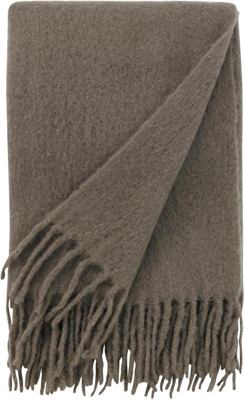 DwellStudio Mohair Solid Ash Throw
