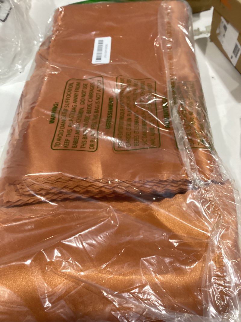 Condition photo showing Good Condition for horbaunal satin napkins 17\" x 17\" square dinner napkins with elegant lace, soft cloth napkins for parties, weddings, events, burnt orange 17\" x 17\" orange