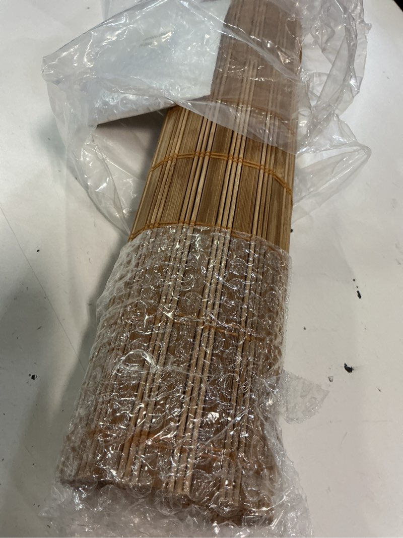 Condition photo showing Good Condition for lazblinds cordless bamboo blinds, roll up shades for windows, light filtering hanging window blinds, bamboo shades for patio indoor/outdoor porch, 34'' w x 72'' h, squirrel squirrel 34'' w x 72'' h