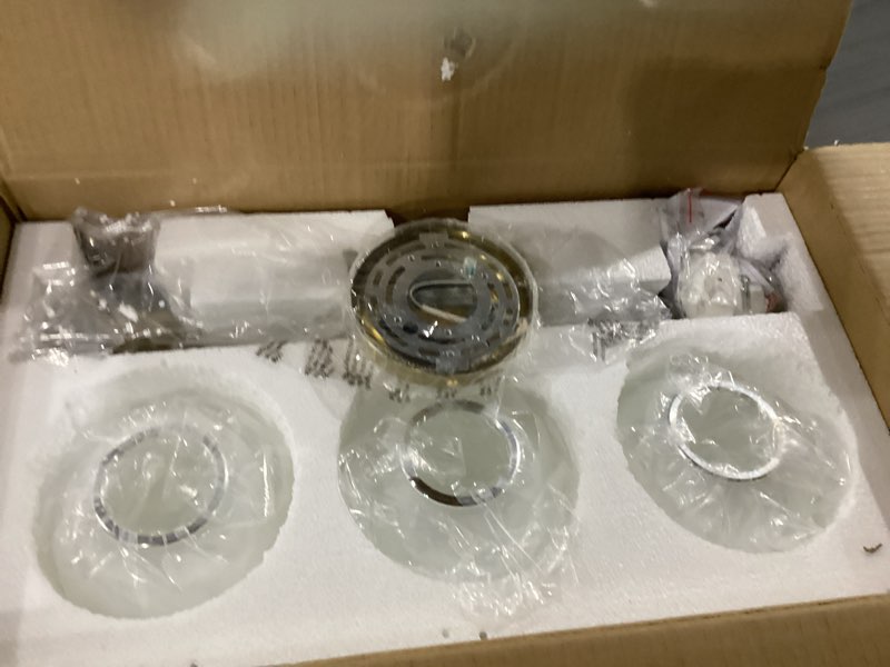 Condition photo showing New/Like New for bathroom light fixtures, 2-light gold vanity lights over mirror with white glass shade, 15 inch bathroom wall sconces for bedroom living room (bulbs not included) gold 2 lights