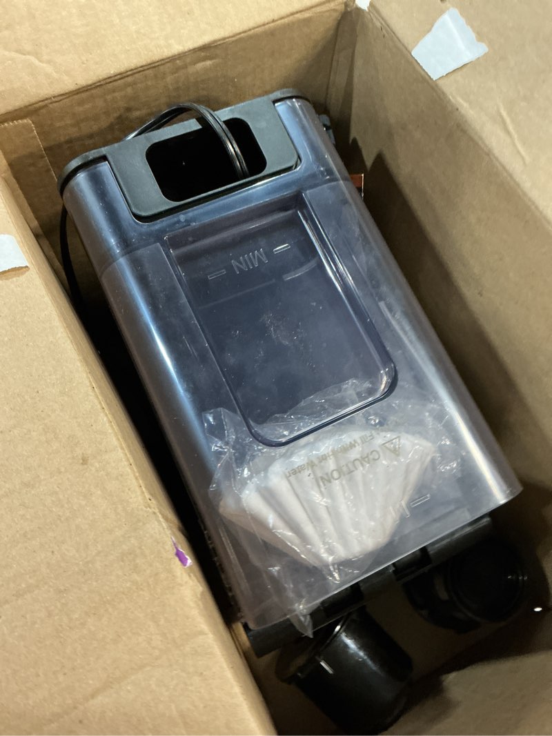 Condition photo showing As Is for AIRMSEN Grind & Brew Coffee Maker with Grinder - Single Serve Machine Compatible with K-Cup Pods & Ground, 1000W Fast 6-14oz Brewer, Descaling Alert, Touchscreen & 50oz Removable Tank