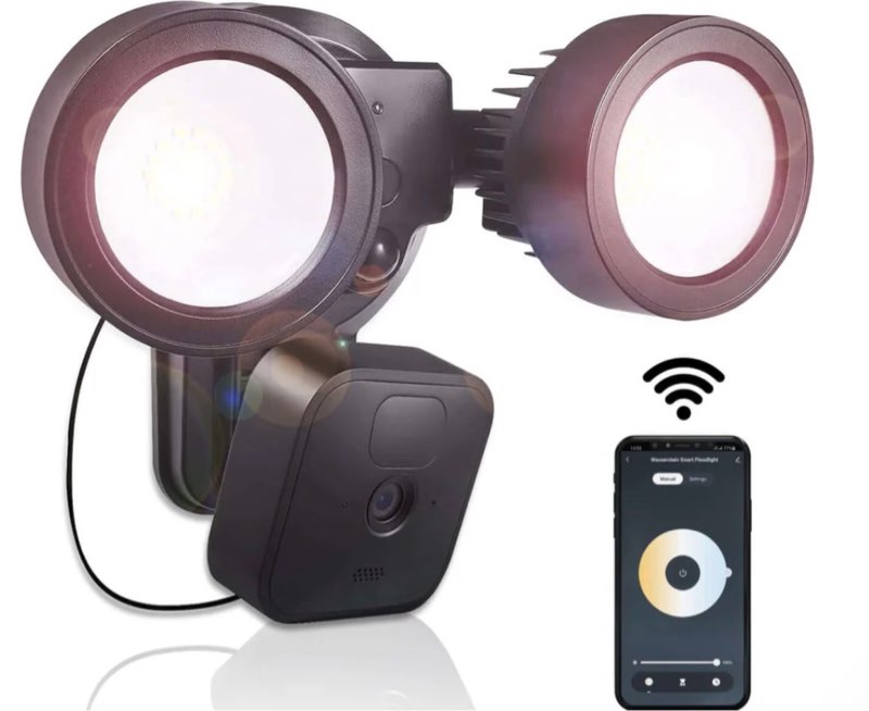 Wasserstein 3-in-1 WIred Floodlight, Charger and Mount for Blink Outdoor/Xt2/XT - 2000 Lumens Powerful Floodlight (White) (Blink Camera Not Included)