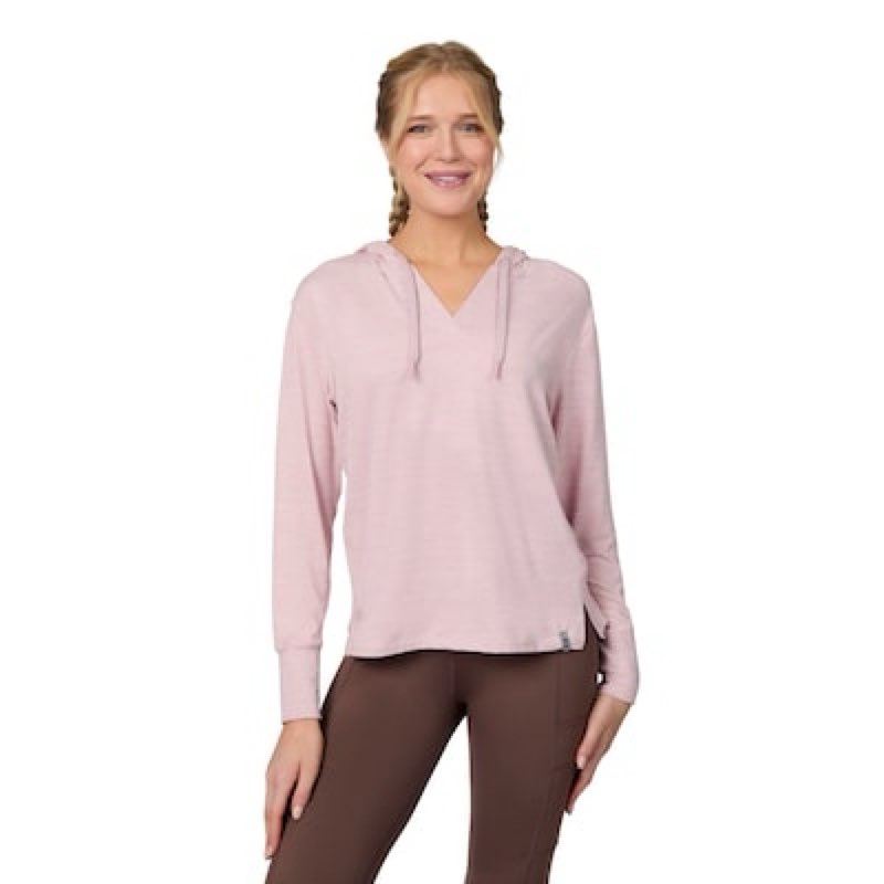 2xl free country cloud women's pink light weight knit long sleeve solid hoodie