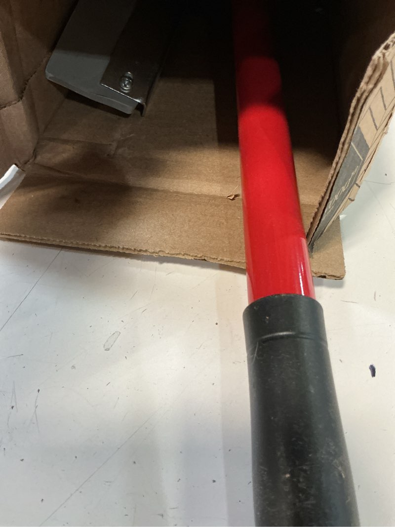 Condition photo showing As Is for 36 in rubber made curved industrial duty steel floor squeegee 36" with handle 78" extension pole
