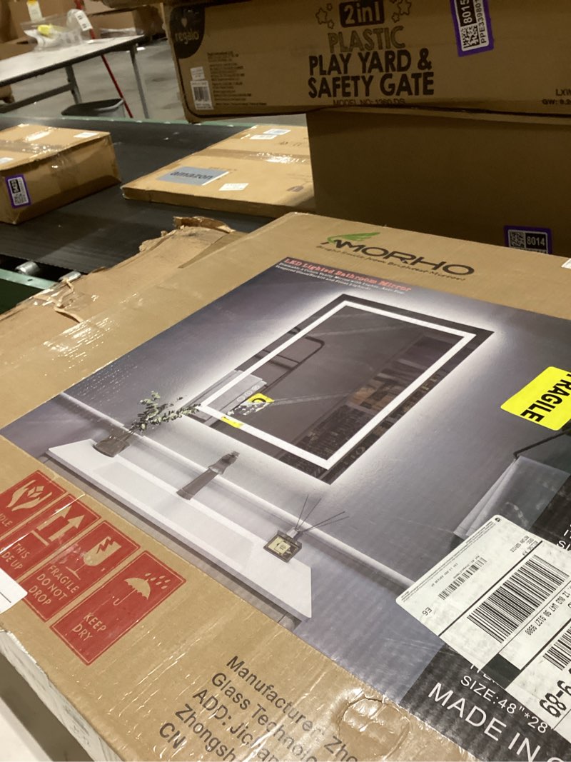 Condition photo showing New/Like New for Amorho LED Mirror for Bathroom 24" X30" with Front Light and Backlit, Stepless Dimmable, Shatter-Proof, Memory, 3 Colors, Wall Mount (Horizontal/Vertical) 30"L x 24"W Front and Backlit