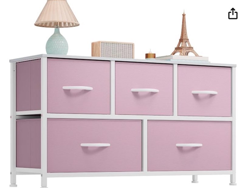 yitahome dresser with 5 drawers - fabric storage tower, black dresser & chest of drawers, organizer unit for bedroom pink and white new 2025) 5-drawer