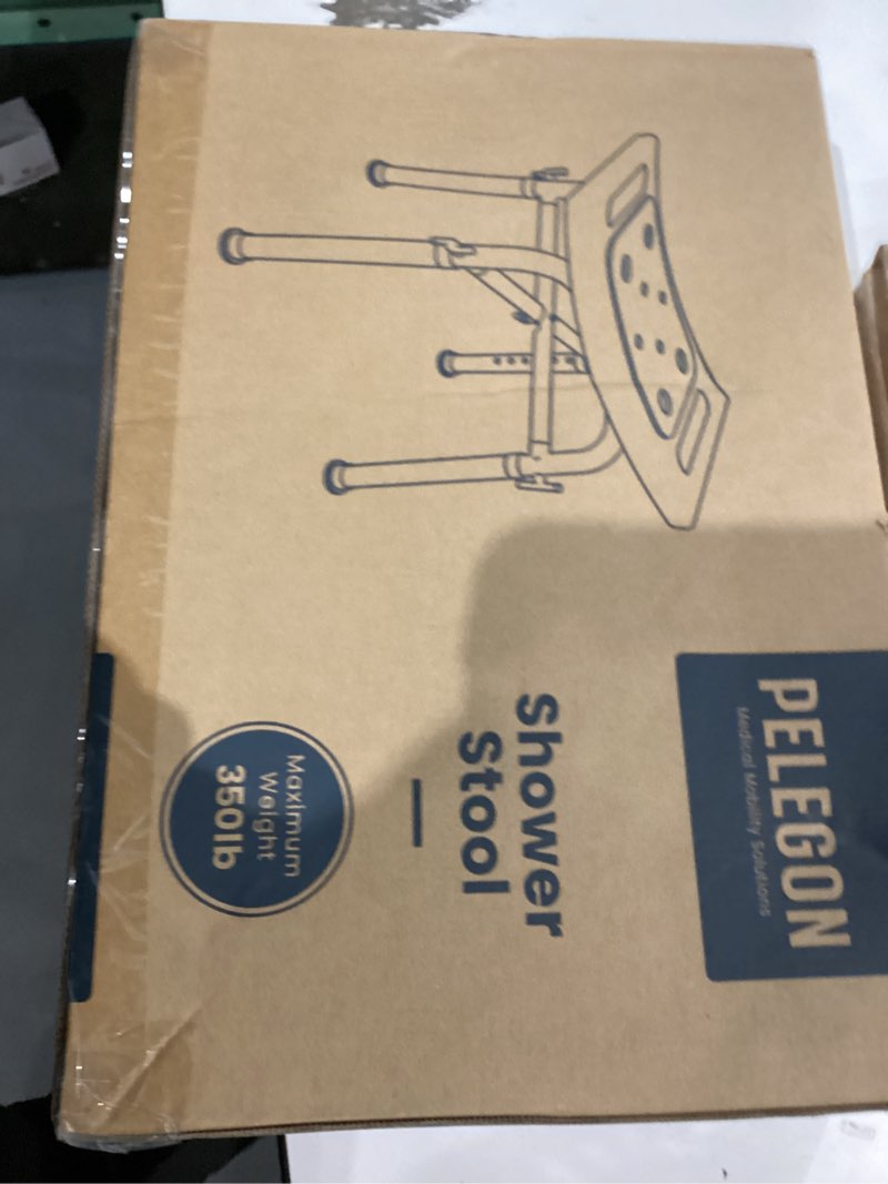 Condition photo showing New/Like New for PELEGON Shower Chair for Inside Shower (350 lb) - Adjustable Height, Padded Seat, Shower Chair for Elderly and Disabled - Shower Chair for Adults, Tub Chairs for Bathtubs - Dark Blue