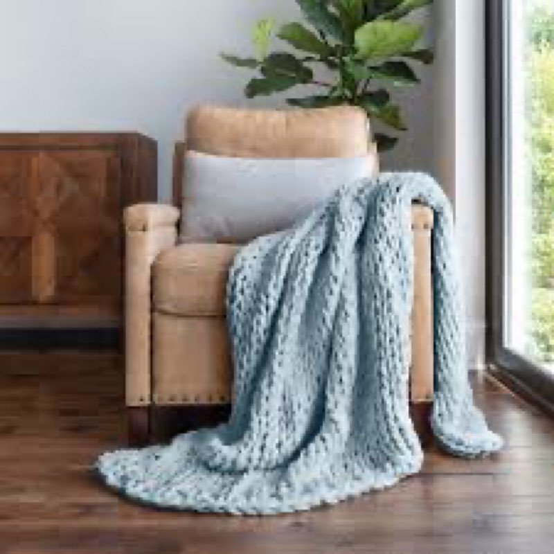 Chunky Knit Blanket Throw 40"x60", Chenille Throw Blankets, Handmade Warm & Cozy Blanket Couch Bed Home Decor, Soft Breathable Fleece Banket, Christmas for Couch Bed Sofa Best Gift (Pink) 40"x60"(Medium Size Throw) Pink