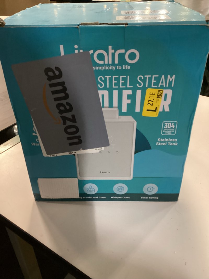 Condition photo showing New/Like New for Stainless Steel Humidifier, 3L Warm Mist Humidifier, Easy Clean with Warm Steam Humidifier, Healthy Air Mist Humidifiers for Bedroom Living Room, with Sleep Mode and Auto-off Setting 3LWhite