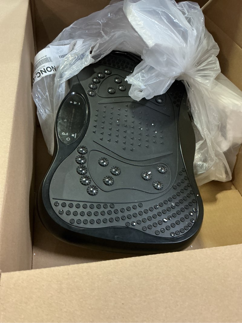 Condition photo showing As Is for Vibration Plate Exercise Machine, 130 Levels Full Body Workout Vibrating Plate for Lymphatic Drainage Weight Loss, 450 Lbs Capacity Shake Fitness Platform with Resistance Bands Bluetooth for Women Men