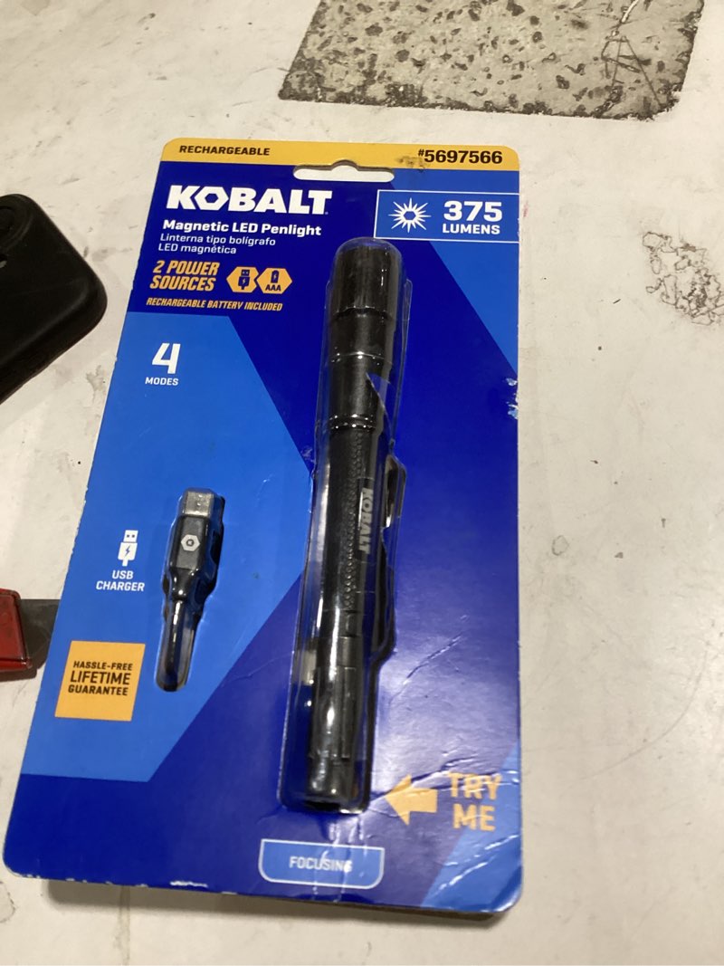 Condition photo showing Good Condition for 100+ bought last week kobalt 375-lumen 4 -adjustable mode led rechargeable flashlight