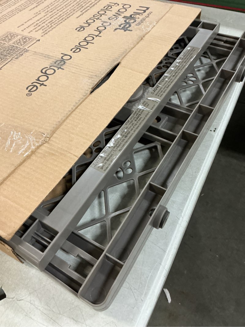 Condition photo showing Good Condition for MYPET North States Paws Portable Pet Gate: 26-40" Wide. Pressure Mount. No Tools Needed. Made in USA, 23" Tall, Expandable, Durable Dog Gates for Doorways, Fieldstone Gray
