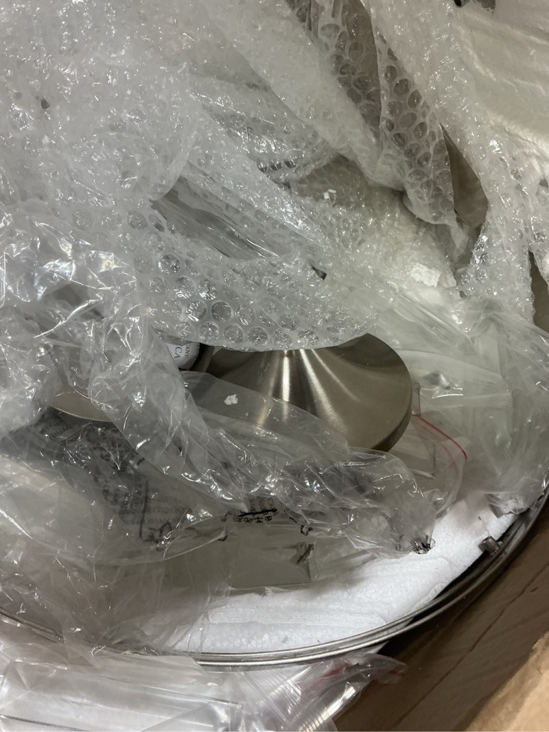 Condition photo showing Good Condition for kira home delilah 16" modern 4-light crystal drum chandelier + clear beveled glass panels, brushed n