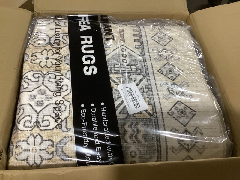Condition photo showing Good Condition for zesthome 9x12 Area Rugs,Stain Resistant Washable Rug,Ultra-Thin Rugs for Living Room,Bedroom,Non-Slip Backing Home Decor Large Area Rug (Beige,9'x12') Beige/Grey 9' x 12' (Rectangular)