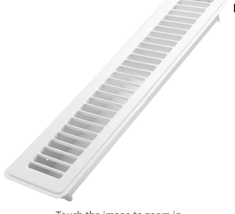 2x14 inch floor register - heavy duty steel walkable floor vents - easy adjust air supply lever - vent covers for home (white)