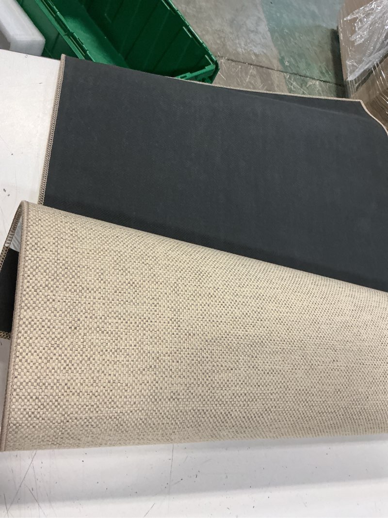 Condition photo showing Good Condition for kitchen mat set of 2 pcs, cushioned non slip rugs for kitchen floor, absorbent runner comfort standing mats washable for kitchen, office, home (brown, 17.3"x47"+17.3"x30") brown 17.3"x47"+17.3"x30" (set of 2)