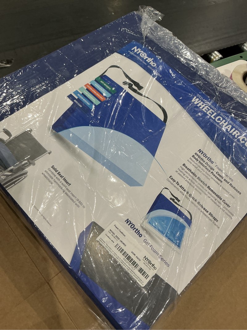 Condition photo showing Good Condition for nyortho wheelchair gel seat cushions - wedge - shaped gel - foam cushion wheelchairs - office chairs - car seats - more - firm foam quick release straps non - slip bottom - made in usa gel foam 18 width x 18 depth