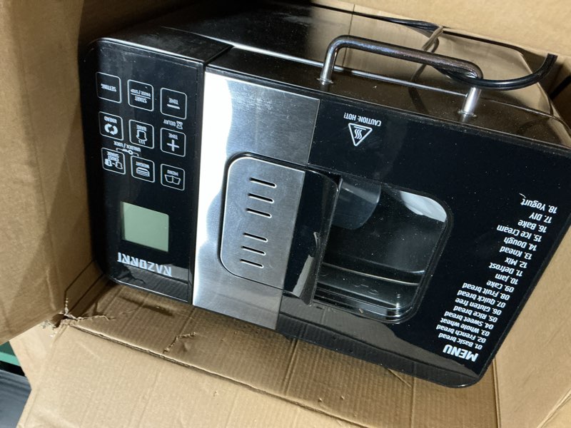 Condition photo showing Good Condition for Razorri Bread Maker Machine, 2LB 18-in-1 Programmable Stainless Steel Homemade Bread Machine with Gluten-Free, Auto Nut Dispenser, 15H Delayed-start, 1H Keep Warm, 3 Crust Colors and 3 Loaf Sizes