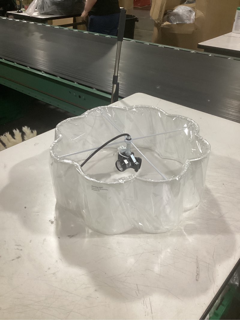 Condition photo showing Good Condition for similar to vonluce semi-flush mount ceiling light, 12.6\" modern 3-light ceiling light fixture with white petal-shaped shade 3 e26 sockets for bedroom entryway living room, nickel finish, etl certificated nickel 12.6\"