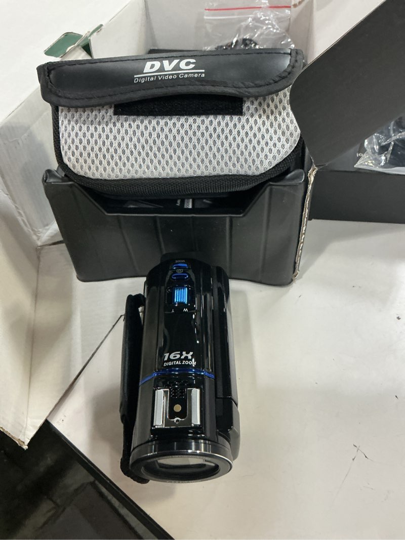 Condition photo showing Good Condition for 5k video camera camcorder, uhd 64mp vlogging camera for youtube with 3" 270° rotatable touch screen, digital camera with ir night vision, 16x zoom/wifi/webcam/hd/32gb card/2 batteries/microphone black