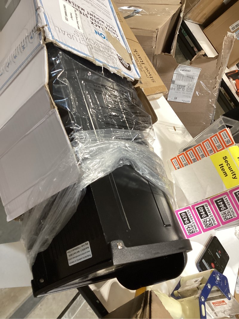 Condition photo showing Good Condition for architectural mailboxes 8830b-10 winston nickel flag post mount mailbox, medium, black black mailbox